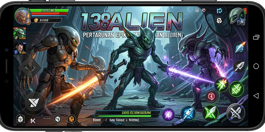 Screenshot gameplay menampilkan aksi seru di 138ALIEN dengan pertarungan melawan alien.