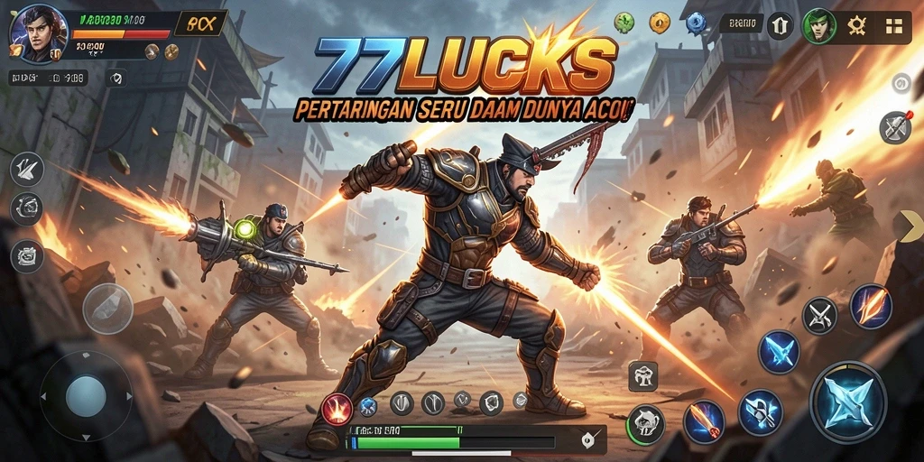 Tampilan gameplay seru di 77LUCKS dengan aksi yang cepat.