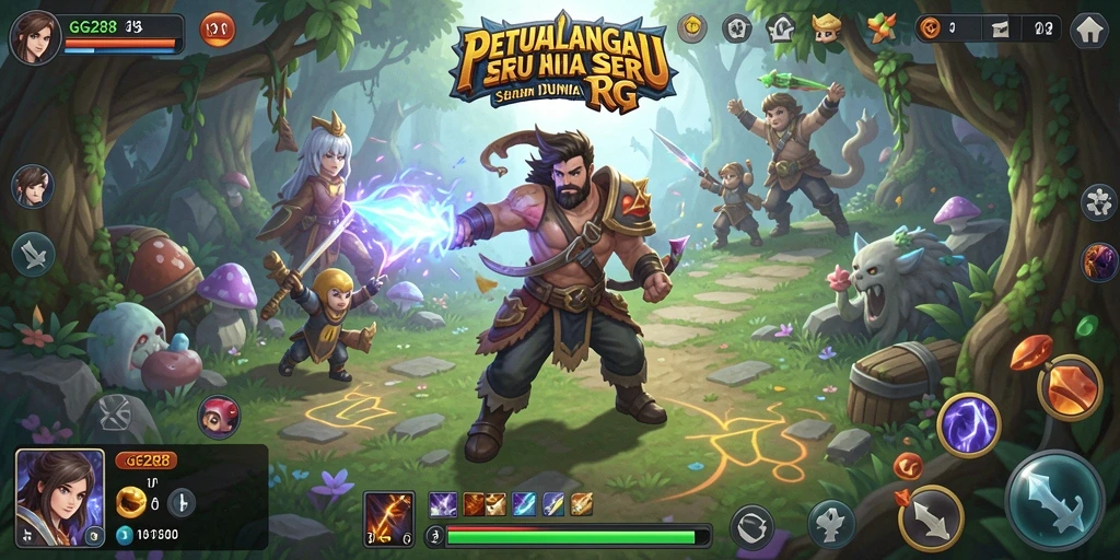 Screenshot utama GG288 menampilkan aksi pertarungan yang mendebarkan dalam gameplay RPG.