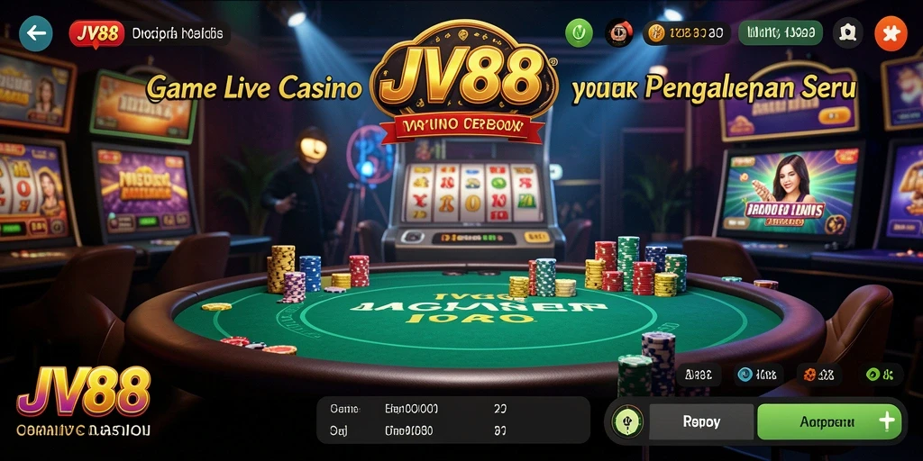 Tangkapan layar JV88 menampilkan dealer langsung dan permainan yang menarik.
