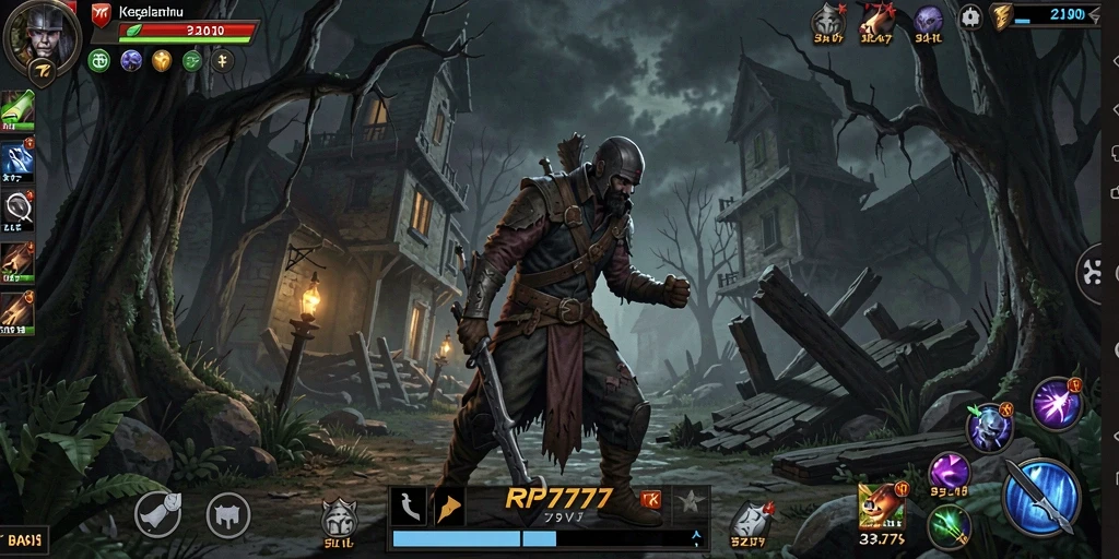 Screenshot dari gameplay menyeramkan RP777 dengan suasana yang mencekam.