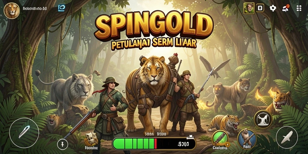 Tampilan gameplay SPINGOLD yang menampilkan eksplorasi mendebarkan.