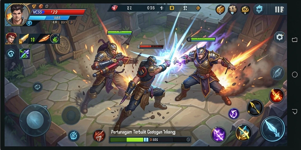 Screenshot menunjukkan aksi bertarung intens di VC55.
