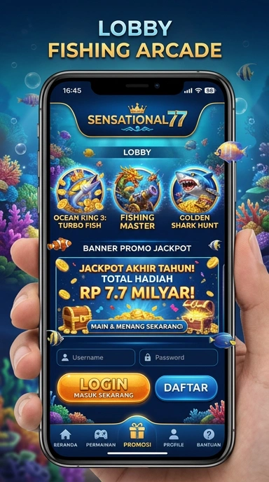 Screenshot utama antarmuka aplikasi sensational77.